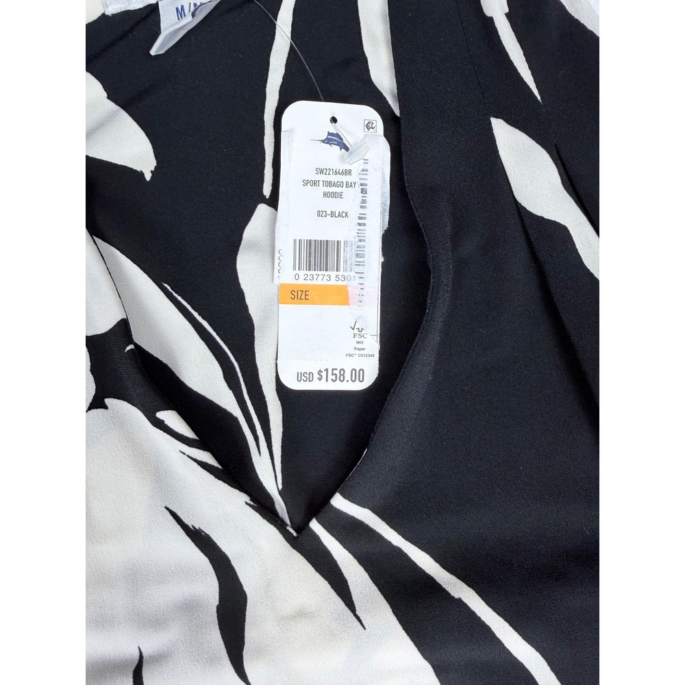 Tommy Bahama Womens Black White Floral V-Neck Shift Dress SW221646BR Size Medium - Picture 4 of 10